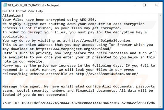 Rançongiciel AvosLocker