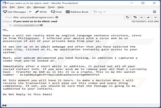 Courriel Escroc Im In Possession Of All Of Your Private Data