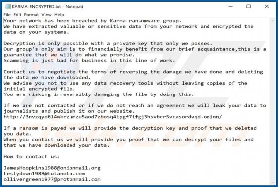 Rançongiciel Karma Group