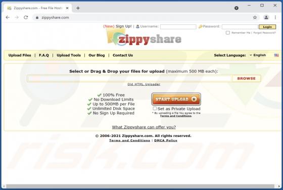 Publicités Zippyshare.com
