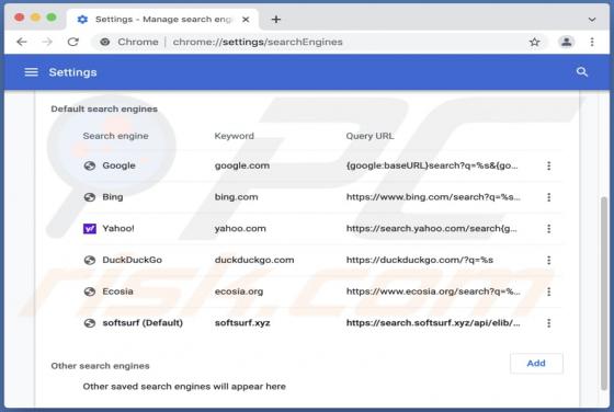 Redirection Search.softsurf.xyz (Mac)