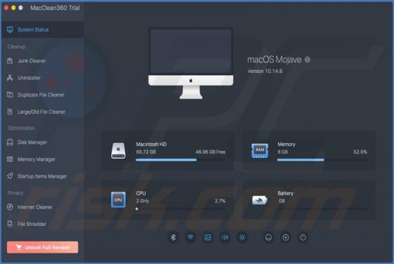 Application Non Désirée MacClean360 (Mac)
