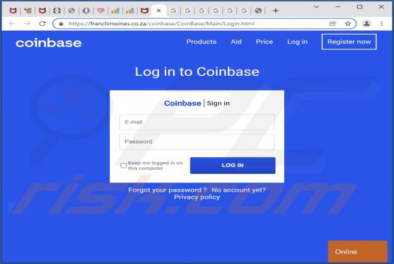 POP-UP Arnaque Coinbase