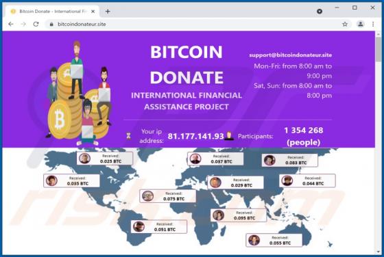 POP-UP Arnaque BITCOIN DONATE