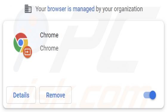 Fausse extension "Chrome"