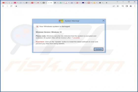 POP-UP Arnaque Windows Firewall Has Detected That Your Windows Is Damaged And Irrelevant