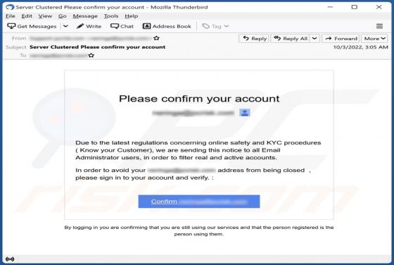Courriel Arnaque Please Confirm Your Account