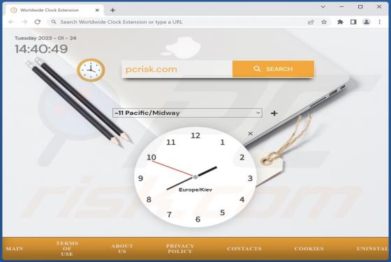 Pirate de Navigateur Worldwide Clock Extension