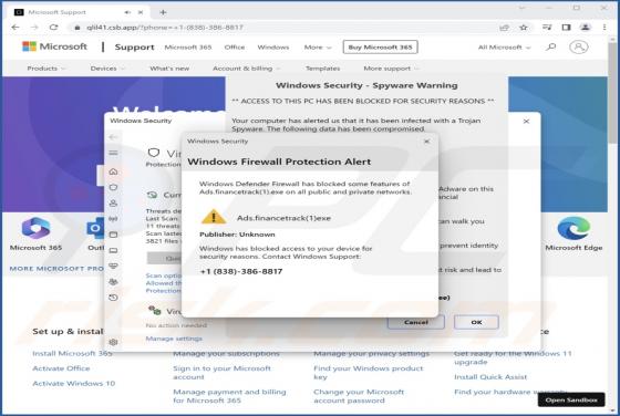 POP-UP Arnaque Windows Firewall Protection Alert