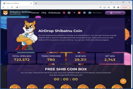 POP-UP Arnaque ShibaInu AirDrop