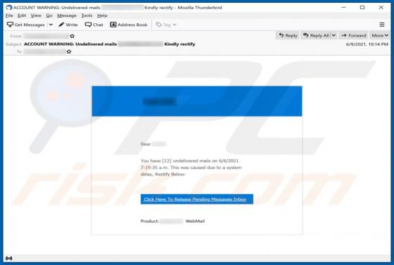 Arnaque Undelivered Mails