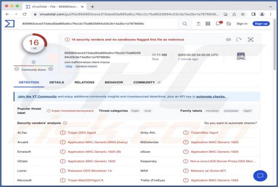Maliciel TrafficStealer (Mac)