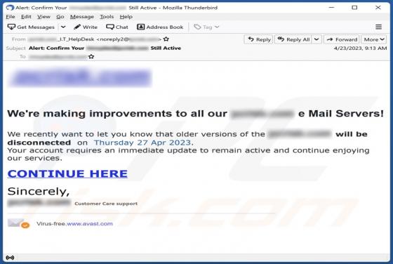 Arnaque Improvements To All Our e Mail Servers