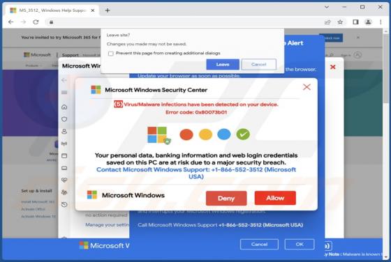 POP-UP Arnaque Error Code: 0x80073b01