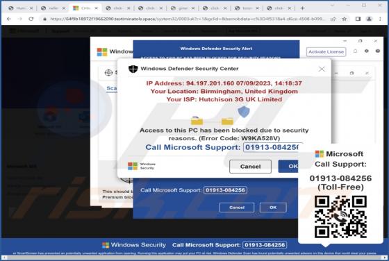 POP-UP Arnaque Error Code: W9KA528V