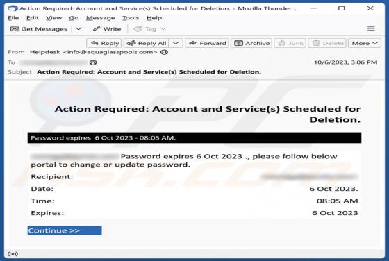 Courriel Arnaque Account And Service(s) Scheduled For Deletion