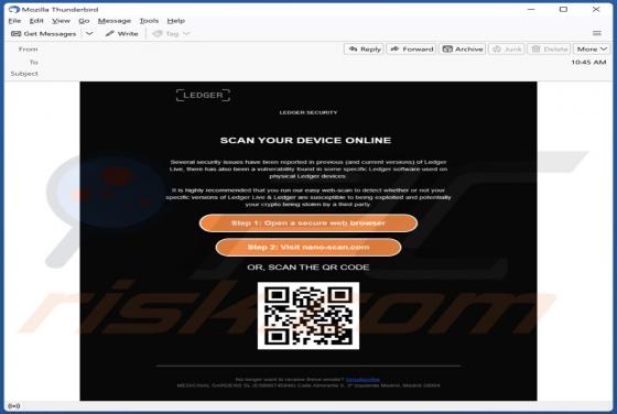 Courriel Arnaque LEDGER SECURITY