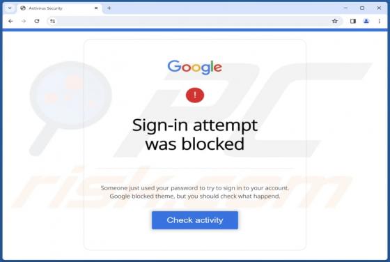 POP-UP Arnaque Google - Sign-in Attempt Was Blocked
