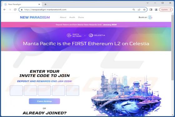 Arnaque New Paradigm Airdrop