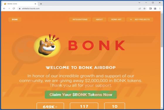 Escroquerie au Cadeau Gratuit Bonk Coin Airdrop