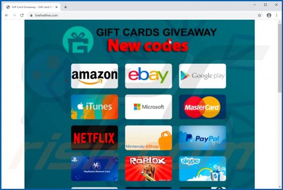 Arnaque Gift Card Giveaway (arnaque aux Cartes Cadeaux)