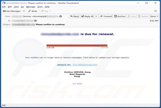 Arnaque Email Is Due For Renewal