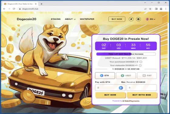 Arnaque DOGE20 Presale