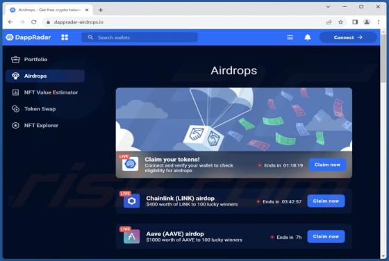 Arnaque DappRadar Airdrops