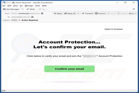 Courriel Arnaque Account Protection