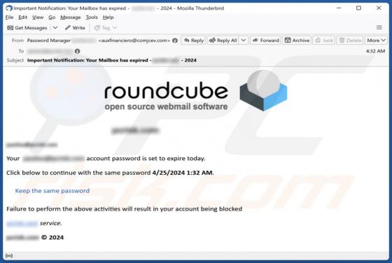 Courriel Arnaque Roundcube Password Set To Expire