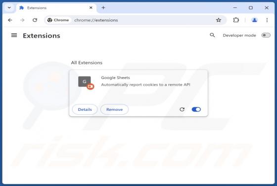 Fausse extension Google Sheets