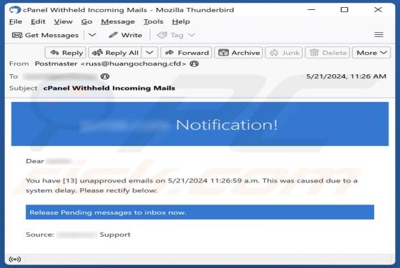 Arnaque Unapproved Emails