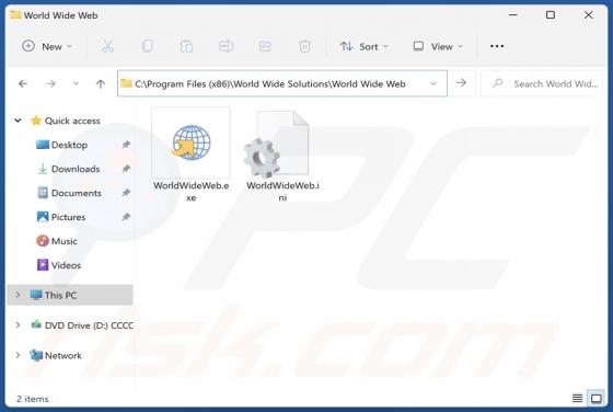 World Wide Web Application indésirable