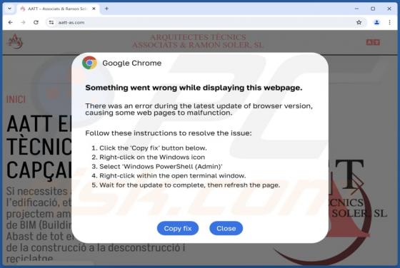Something Went Wrong While Displaying This Webpage POP-UP Arnaque