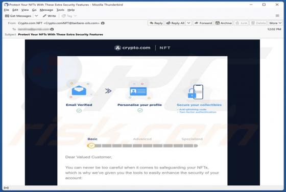 Courriel Arnaque Crypto.com