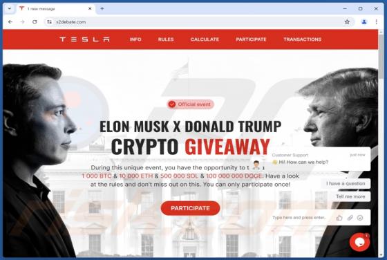 Elon Musk X Donald Trump Crypto Giveaway Arnaque
