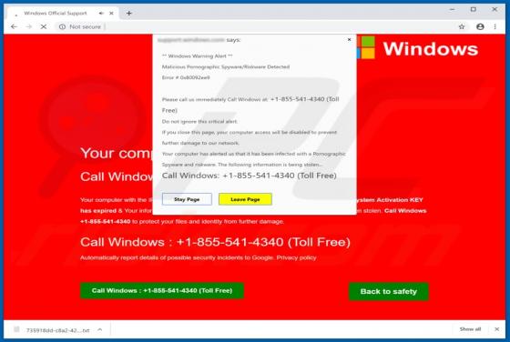 Error # 0x80092ee9 POP-UP Arnaque