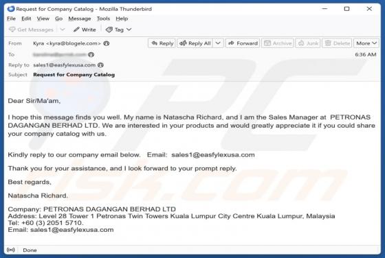 Courriel Arnaque Share Your Company Catalog