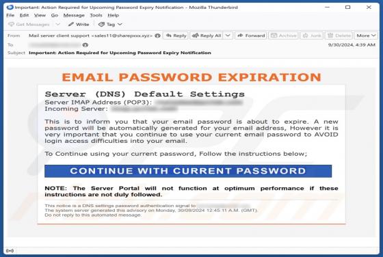 Email Password Expiration Arnaque