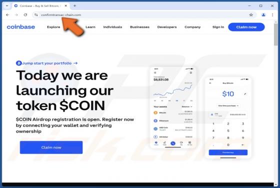 Coinbase ($COIN) Airdrop Arnaque