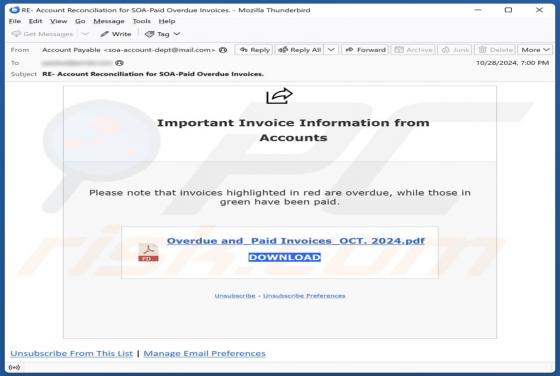 Courriel Arnaque Important Invoice Information From Accounts
