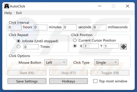 Application indésirable AutoClicker