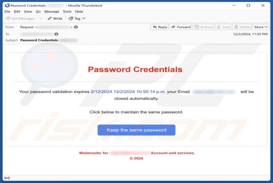 Courriel Arnaque Password Credentials