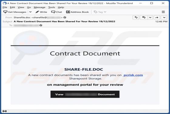 Courriel Arnaque Contract Document