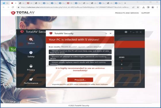 TotalAV Security - Your PC Is Infected With 5 Viruses! POP-UP Arnaque