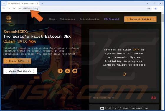 Claim SatoshiDEX (SATX) Arnaque