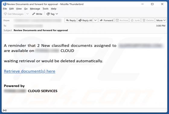 Courriel Arnaque Classified Documents