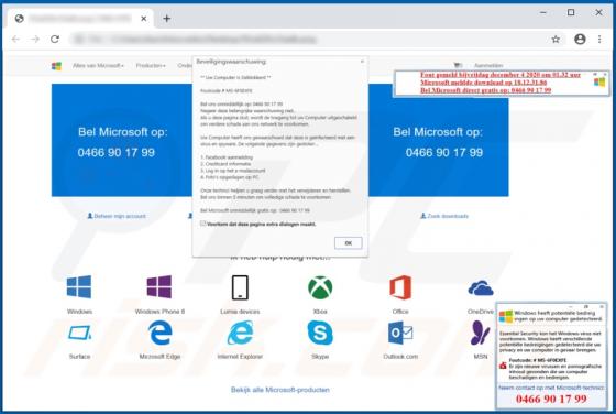 Error code # MS-6F0EXFE POP-UP Arnaque