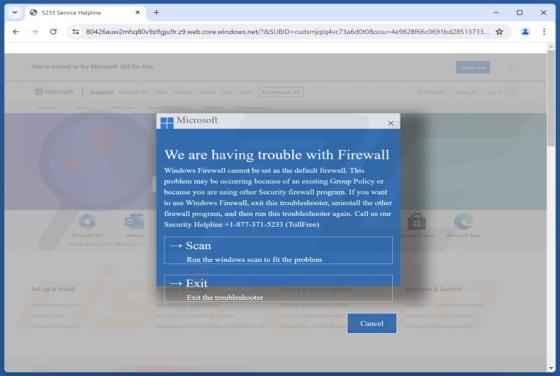 We Are Having Trouble With Firewall POP-UP Arnaque