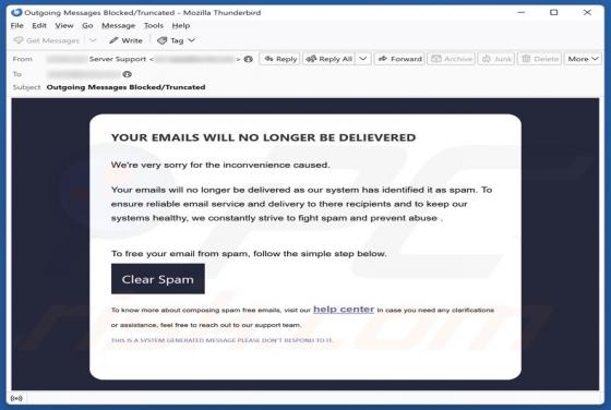 Courriel Arnaque Your Emails Will No Longer Be Delivered